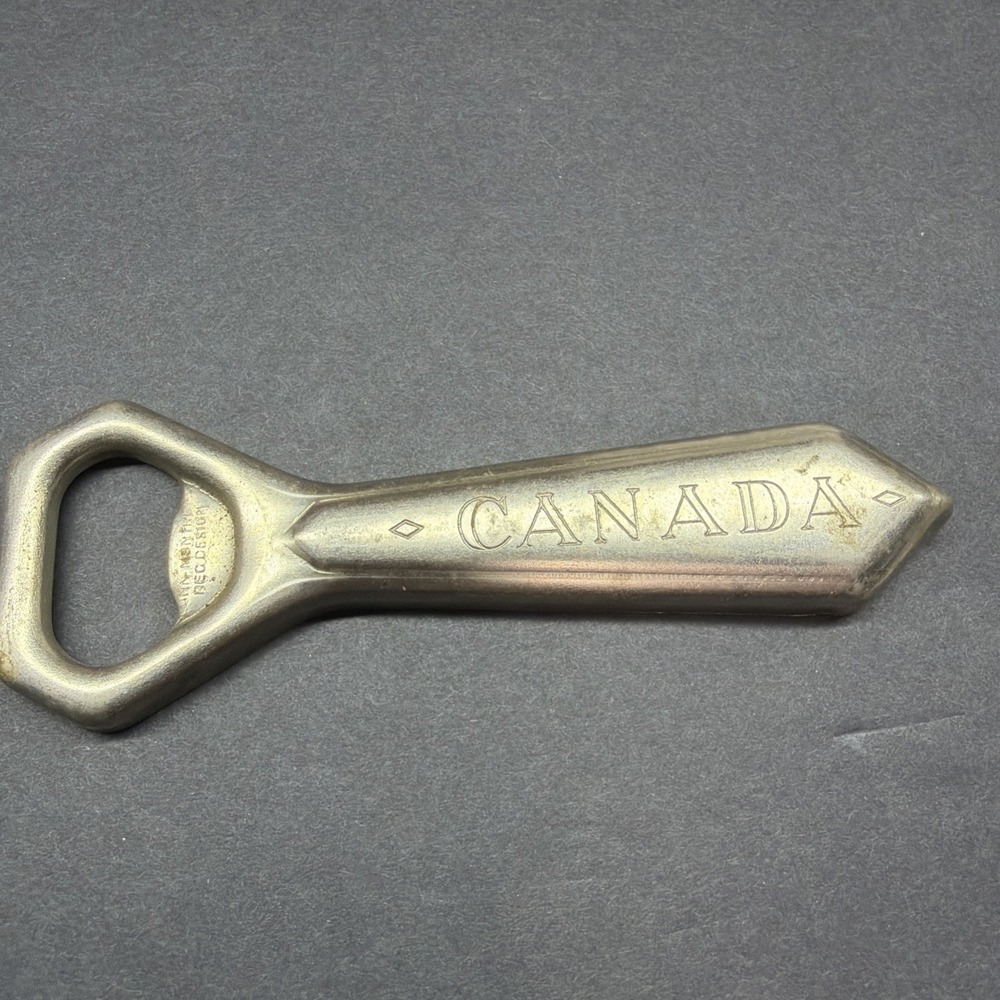 Vintage CANADA Metal Bottle Opener Figural Mens Tie